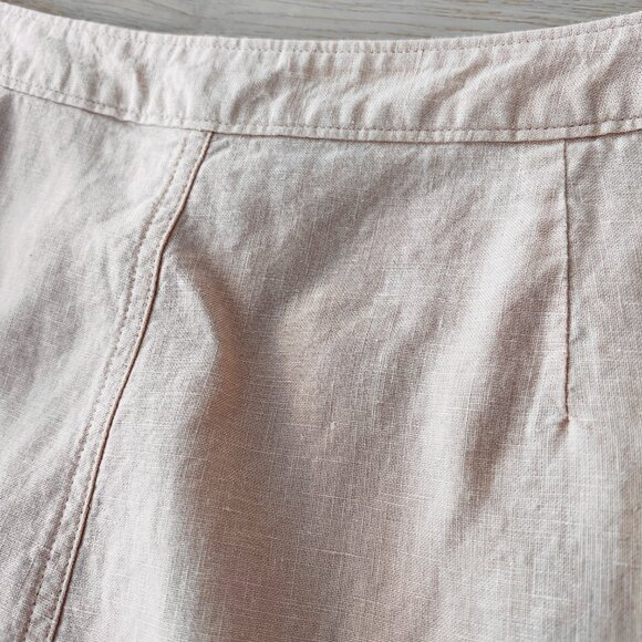 J. Jill Floral Embroidered Linen A-Line Cream Skirt w Pockets Size 10 / Cottage - Picture 10 of 16